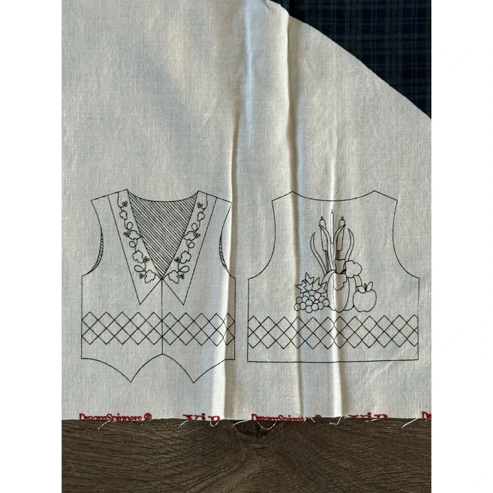 Vintage Dream Spinners VIP Cranston Fabric Panel Harvest Vest Cotton Material‎